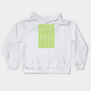 Ikat Lace in Lime Green on Grey Kids Hoodie